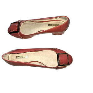 Louise et Cie Women's 'Brianna' Buckle Toe Pump Pink patent leather, US 8.5